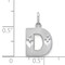 14K White Gold Initial D Charm Jewelry FindingKing 20mm x 10mm